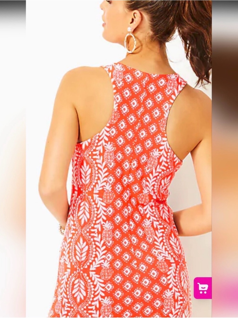 Lilly Pulitzer NWT Ulla Maxi Built-In-Bra Dress in orange/white pattern size XL - Picture 8 of 10